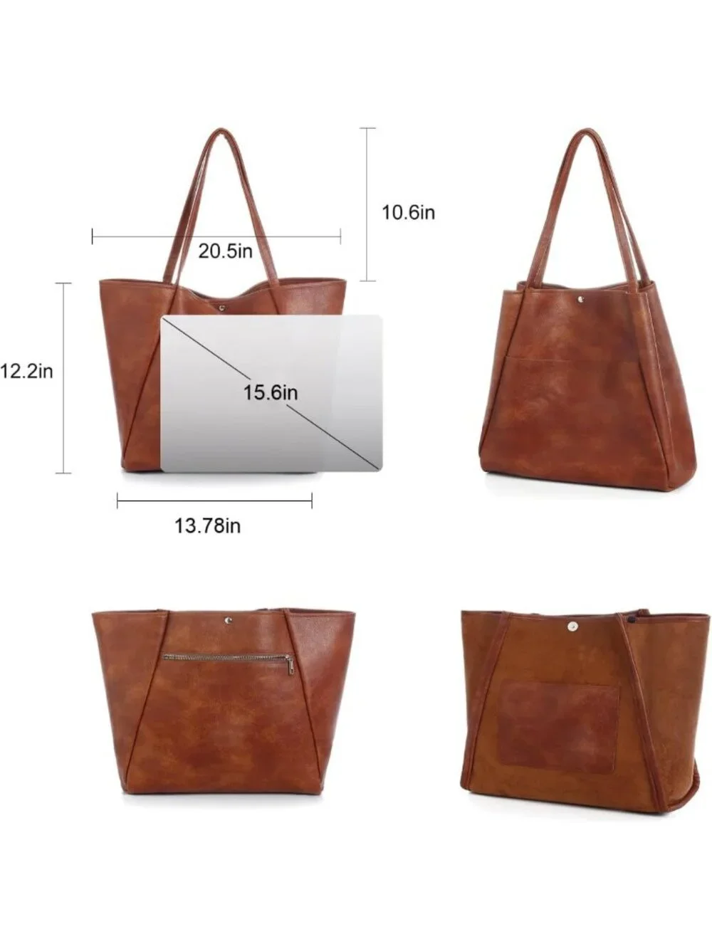 Spacious Vegan Leather Tote Bag for Women | Stylish Weekender Handbag & Purse